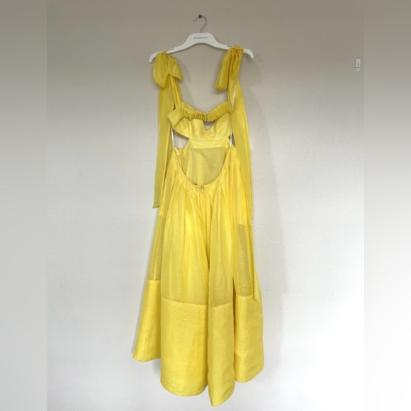 Zimmermann Sunshine Wild Botanica Bralette Open Back Linen Dress AU 0 US S - Picture 6 of 11